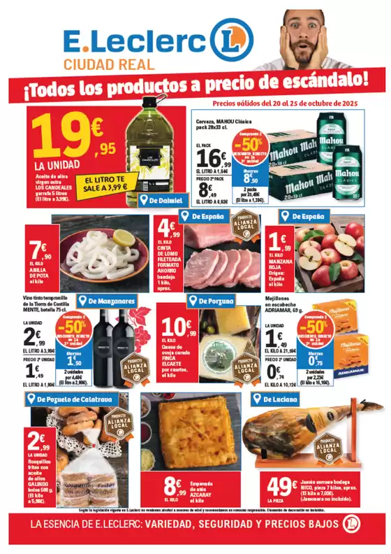 Precios válidos del 20 al 25 de octubre de 2025