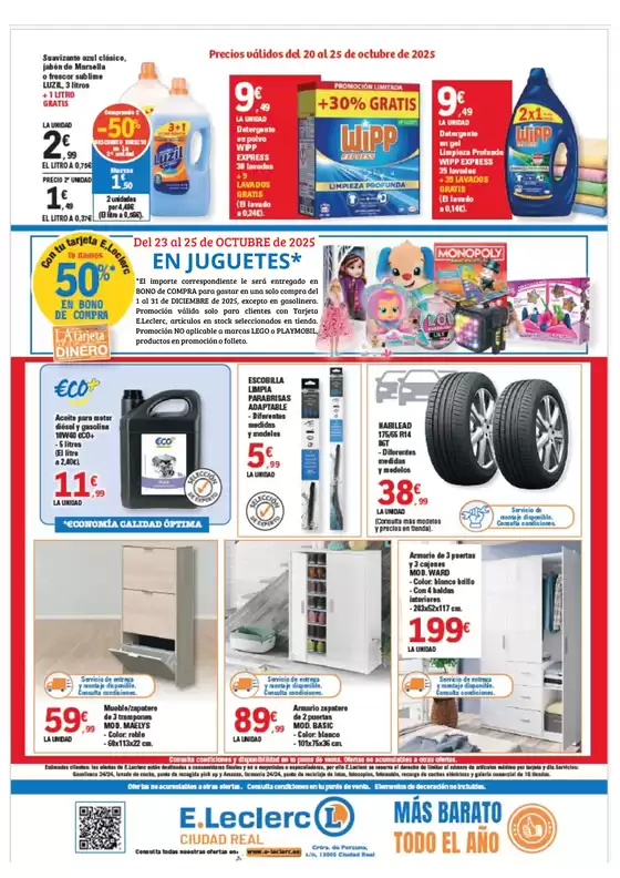 Precios válidos del 20 al 25 de octubre de 2025