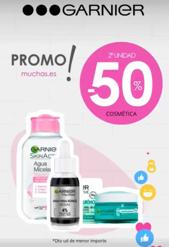 Catálogo Muchas Perfumerías en Mairena del Aljarafe | -50 % en la 2ª unidad en toda la cosmética de Garnier | 2025-10-24T00:00:00.000Z - 2025-11-02T00:00:00.000Z