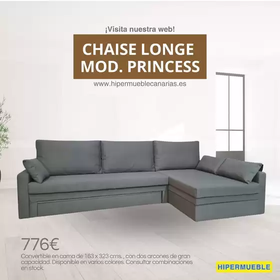 Catálogo HiperMueble Canarias en Badajoz | Chaise Longe Mod. Princess | 2025-10-27T00:00:00.000Z - 2025-11-04T00:00:00.000Z