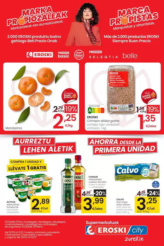 Catálogo Eroski en Binissalem | Marca Propista EROSKI CITY | 2025-10-30T00:00:00.000Z - 2025-11-12T00:00:00.000Z