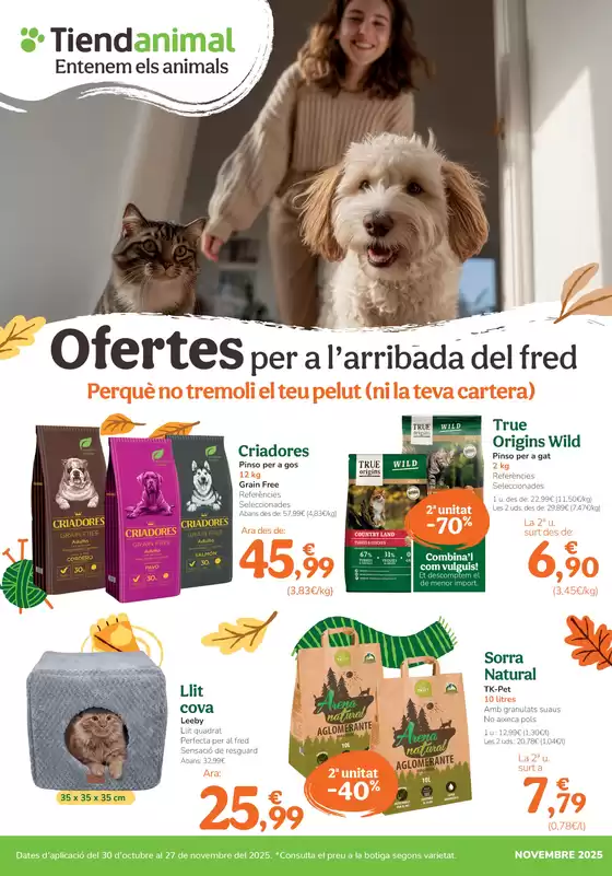 Catálogo Tiendanimal en Binissalem | Ofertes per a l’arribada del fred | 2025-10-30T00:00:00.000Z - 2025-11-27T00:00:00.000Z