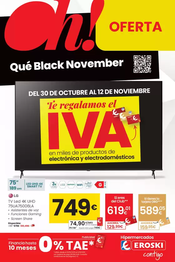 Catálogo Eroski en Binissalem | Oh! Qué Black November | 2025-10-30T00:00:00.000Z - 2025-11-11T00:00:00.000Z