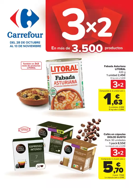 Catálogo Carrefour en Madrid | 50% QUE VUELVE + 3x2  | 2025-10-28T00:00:00.000Z - 2025-11-13T00:00:00.000Z