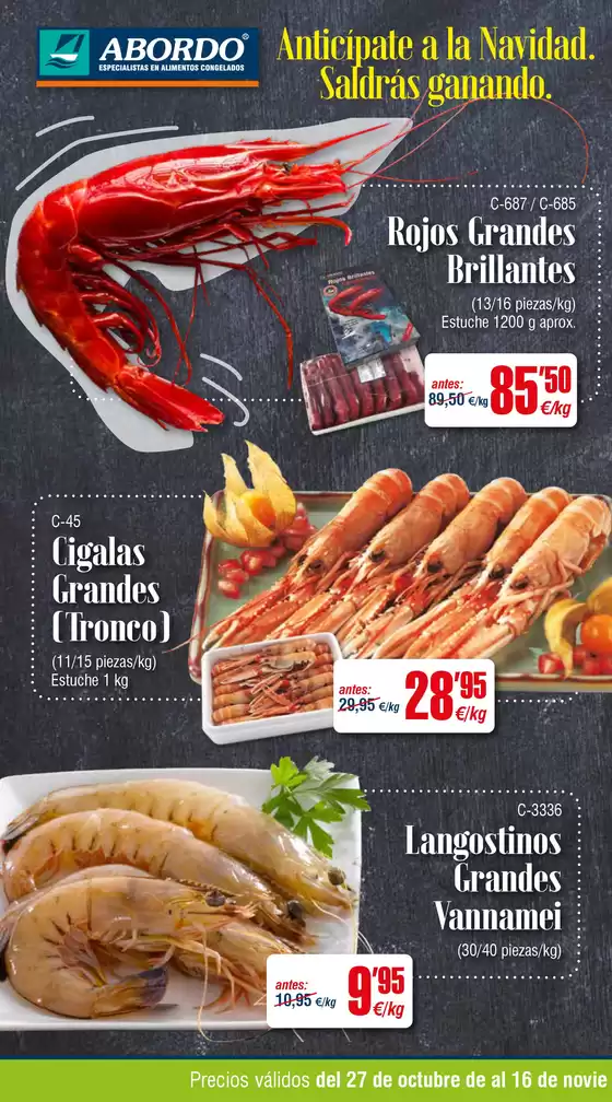 Precios válidos del 27 de octubre al 16 de noviembre de 2025