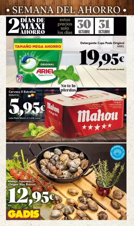 Precios válidos del 30 de octubre al 5 de novlembre de 2025