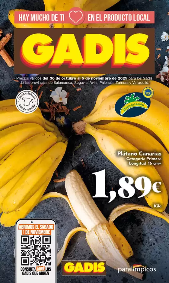 Precios válidos del 30 de octubre al 5 de novlembre de 2025