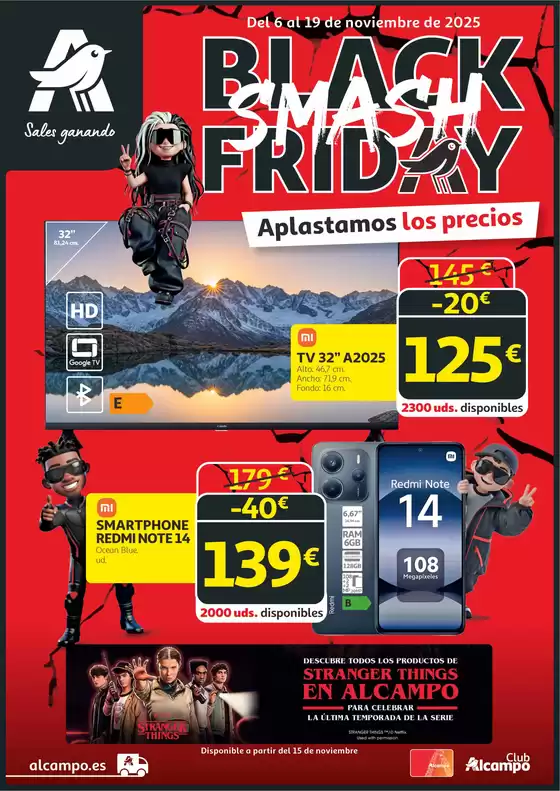 Catálogo Alcampo en Arganda del Rey | Black Friday Smash | 2025-11-06T00:00:00.000Z - 2025-11-19T00:00:00.000Z