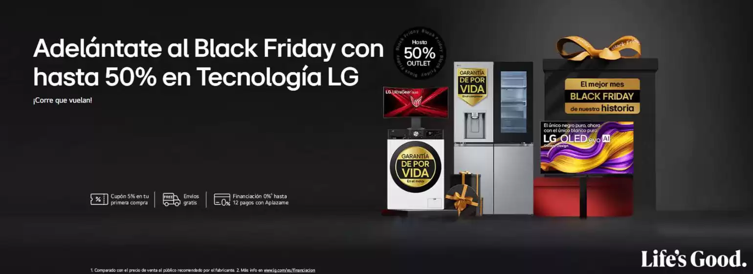 Catálogo LG en Cañete de las Torres | Adelántate al Black Friday con hasta 50% en Tecnología LG | 2025-10-31T00:00:00.000Z - 2025-11-15T00:00:00.000Z