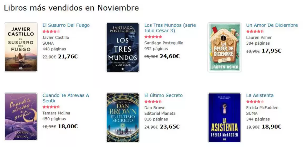 Catálogo Agapea en Belorado | Libros más vendidos en Noviembre | 2025-11-03T00:00:00.000Z - 2025-11-30T00:00:00.000Z