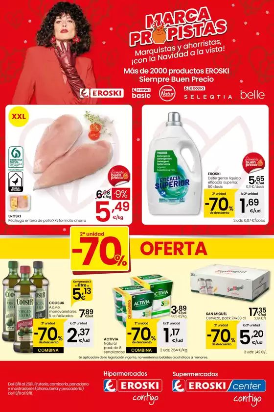 Catálogo Eroski en Rivabellosa | 2a unidad -70% EROSKI | 2025-11-13T00:00:00.000Z - 2025-11-25T00:00:00.000Z