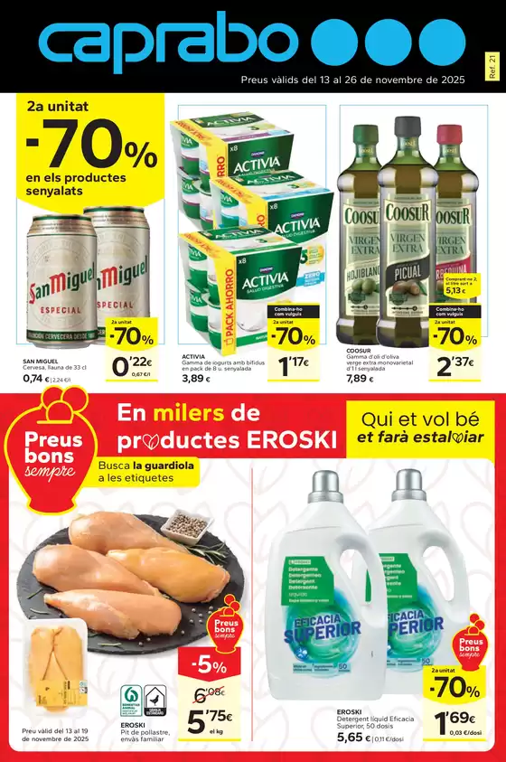 Catálogo Caprabo en Cartes | 2a unitat -70% | 2025-11-13T00:00:00.000Z - 2025-11-26T00:00:00.000Z