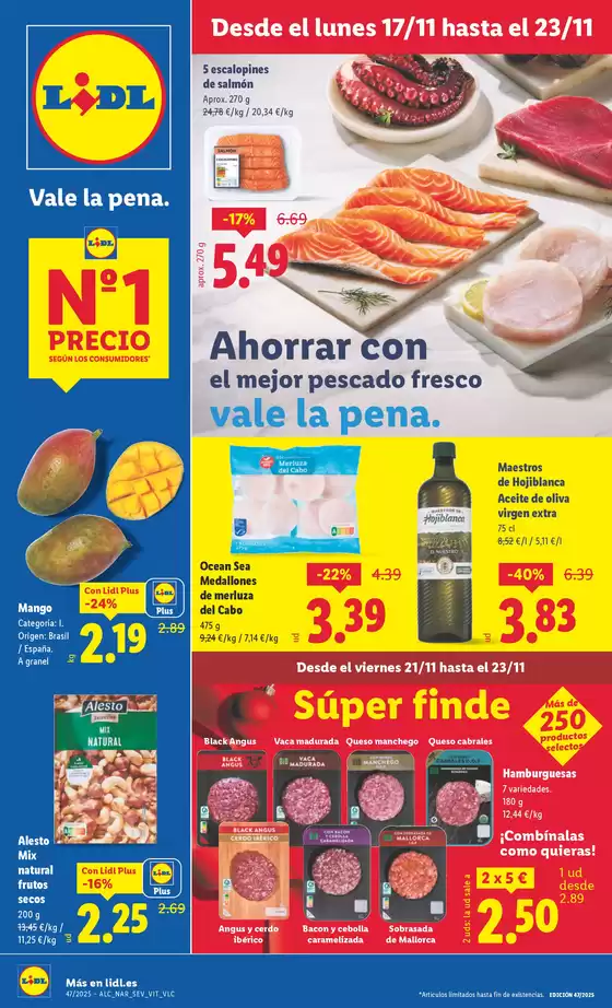 Catálogo Lidl en Llutxent | № 1 PRECIO - Ofertas válidas del 17/11 al 23/11 | 2025-11-17T00:00:00.000Z - 2025-11-23T00:00:00.000Z
