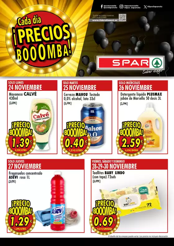 Catálogo SPAR | Cada Día Precios Booomba | 2025-11-24T00:00:00.000Z - 2025-11-30T00:00:00.000Z