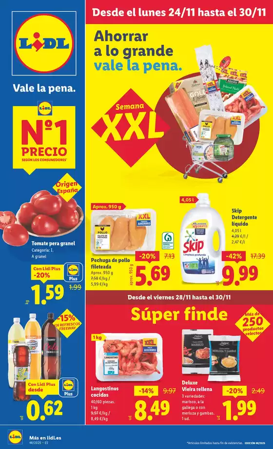 Catálogo Lidl en Estepona | № 1 PRECIO - Ofertas válidas del 24/11 al 30/11 | 2025-11-24T00:00:00.000Z - 2025-11-30T00:00:00.000Z