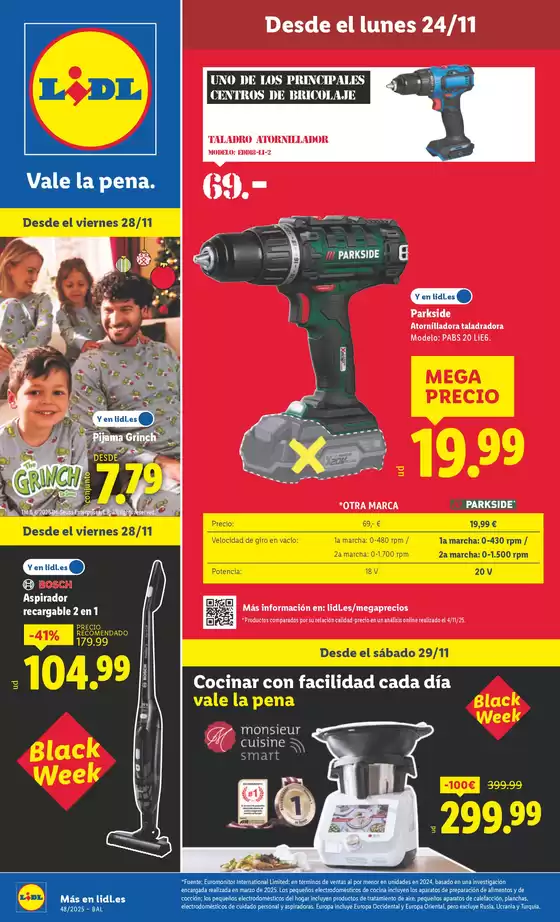 Catálogo Lidl en Prat de Llobregat | ¡Bazar Lidl! Ofertas válidas del 24/11 al 30/11 | 2025-11-24T00:00:00.000Z - 2025-11-30T00:00:00.000Z