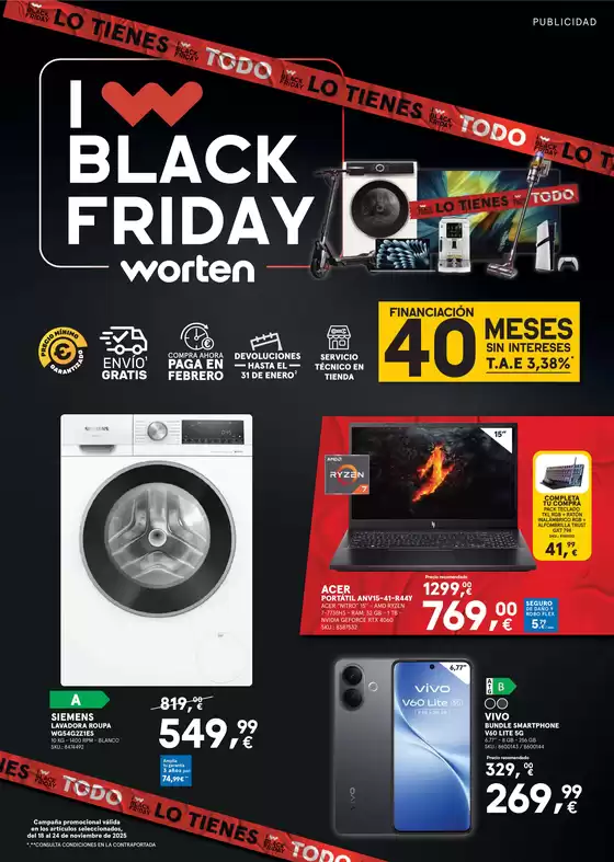 Catálogo Worten en Oropesa del Mar | Black Friday Worten | 2025-11-18T00:00:00.000Z - 2025-11-24T00:00:00.000Z