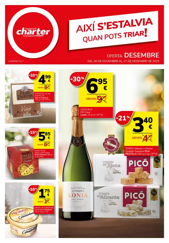 Catálogo Supermercados Charter en Madrid | Del 20 De Novembre Al 17 De Desembre De 2025 | 2025-11-20T00:00:00.000Z - 2025-12-17T00:00:00.000Z