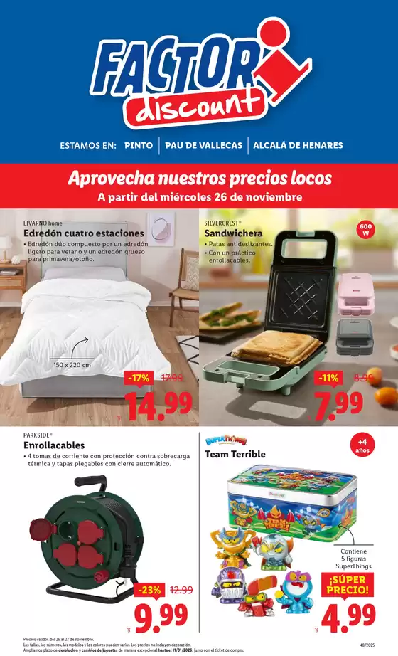 Catálogo FACTORI discount en Altea | Factori discount - Ofertas válidas del 26/11 al 01/12 | 2025-11-26T00:00:00.000Z - 2025-12-01T00:00:00.000Z