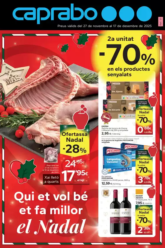 Catálogo Caprabo en Alcarràs | 2a unitat -70% | 2025-11-27T00:00:00.000Z - 2025-12-17T00:00:00.000Z