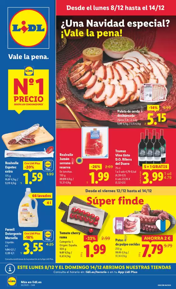 Catálogo Lidl en Telde | № 1 PRECIO - Ofertas válidas del 08/12 al 14/12 | 2025-12-08T00:00:00.000Z - 2025-12-14T00:00:00.000Z