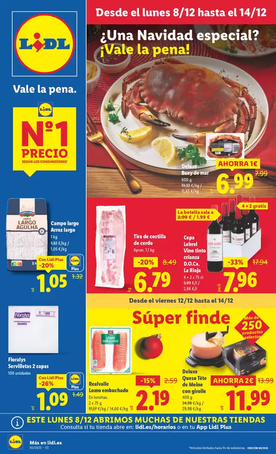 Catálogo Lidl en Ulldecona | № 1 PRECIO - Ofertas válidas del 08/12 al 14/12 | 2025-12-08T00:00:00.000Z - 2025-12-14T00:00:00.000Z