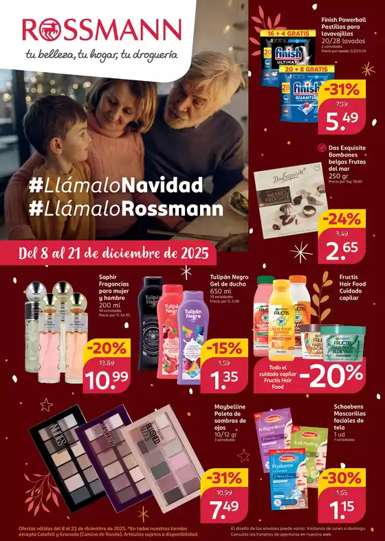Catálogo Rossmann en Cala Rajada | Llámalo Navidad. Llámalo Rossmann. | 2025-12-08T00:00:00.000Z - 2025-12-21T00:00:00.000Z