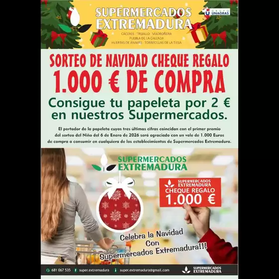 Catálogo Supermercados Extremadura en Pozoblanco | Sorteo de Navidad | 2025-12-08T00:00:00.000Z - 2026-01-06T00:00:00.000Z