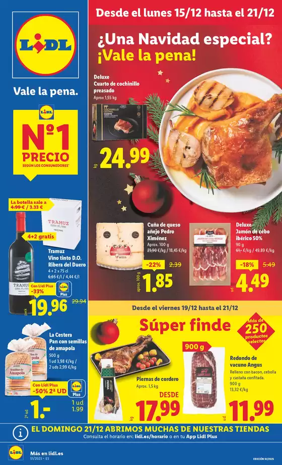 Catálogo Lidl en San Andrés del Rabanedo | № 1 PRECIO - Ofertas válidas del 15/12 al 21/12 | 2025-12-15T00:00:00.000Z - 2025-12-21T00:00:00.000Z