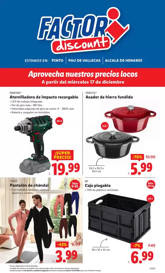 Catálogo FACTORI discount en Salvatierra | Factori discount - Ofertas válidas del 17/12 al 22/12 | 2025-12-17T00:00:00.000Z - 2025-12-22T00:00:00.000Z