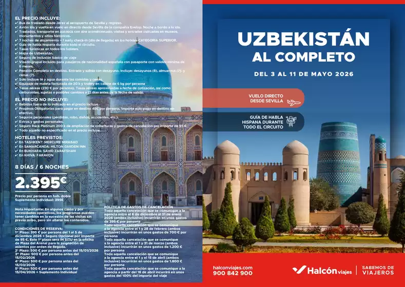 Catálogo Halcón Viajes en Sant Boi | Folleto Uzbekistán - Salidas desde Sevilla | 2025-12-06T00:00:00.000Z - 2026-04-15T00:00:00.000Z