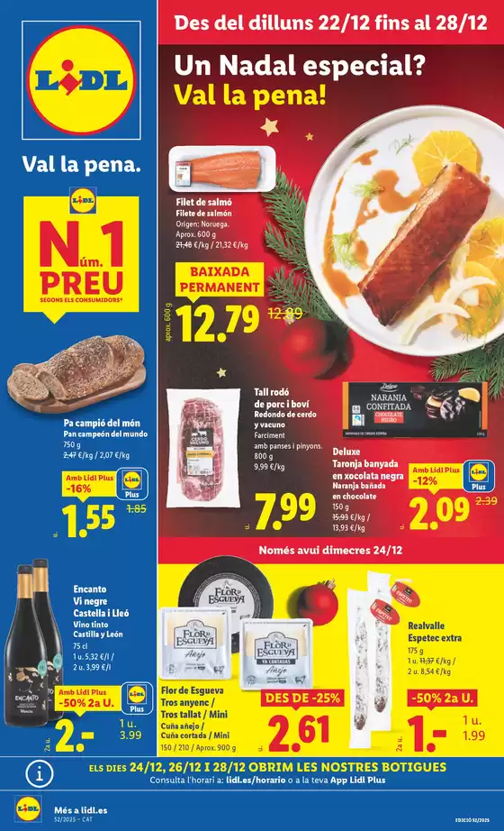 Catálogo Lidl en Barcelona | № 1 PRECIO - Ofertas válidas del 22/12 al 28/12 | 2025-12-22T00:00:00.000Z - 2025-12-28T00:00:00.000Z