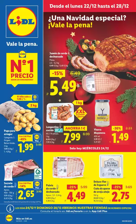 Catálogo Lidl en San Bartolomé de Tirajana | № 1 PRECIO - Ofertas válidas del 22/12 al 28/12 | 2025-12-22T00:00:00.000Z - 2025-12-28T00:00:00.000Z