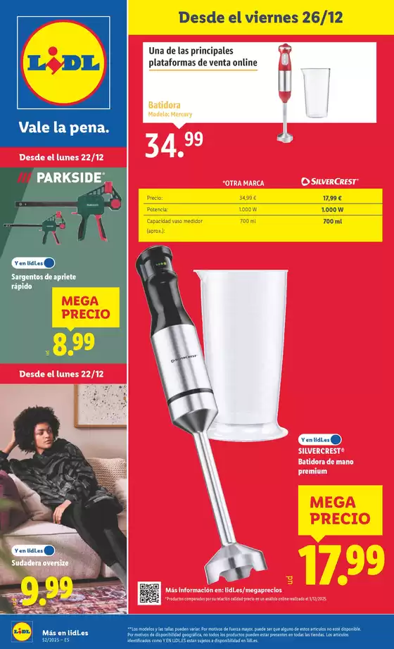 Catálogo Lidl en Oleiros | ¡Bazar Lidl! Ofertas válidas del 22/12 al 28/12 | 2025-12-22T00:00:00.000Z - 2025-12-28T00:00:00.000Z