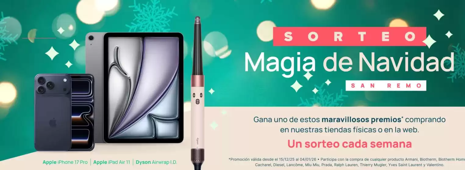 Catálogo Perfumerías San Remo en Sant Cugat del Vallès | Sorteo | 2025-12-16T00:00:00.000Z - 2026-01-04T00:00:00.000Z
