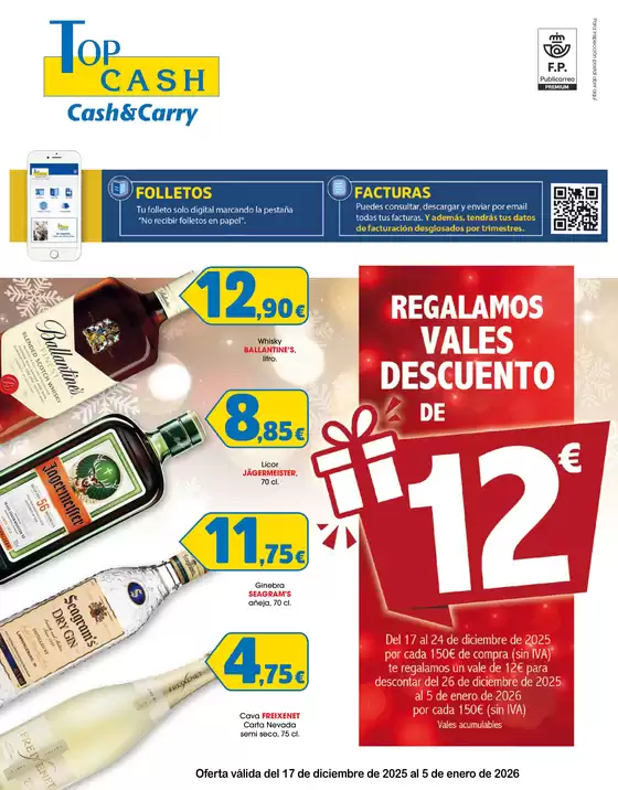 Catálogo Top Cash en Vendrell | Oferta válida del 17 de diciembre de 2025 al 5 de enero de 2026 | 2025-12-17T00:00:00.000Z - 2026-01-05T00:00:00.000Z