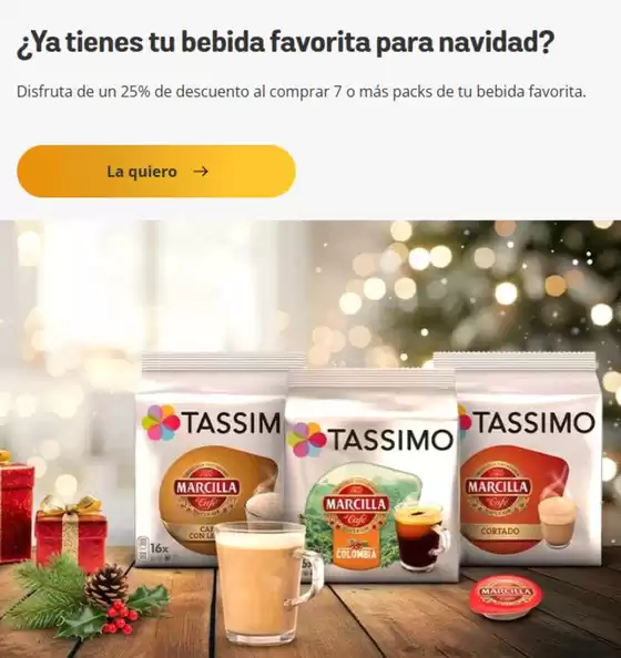 Catálogo Tassimo en Torrelavega | Disfruta de un 25% de descuento | 2025-12-18T00:00:00.000Z - 2025-12-31T00:00:00.000Z