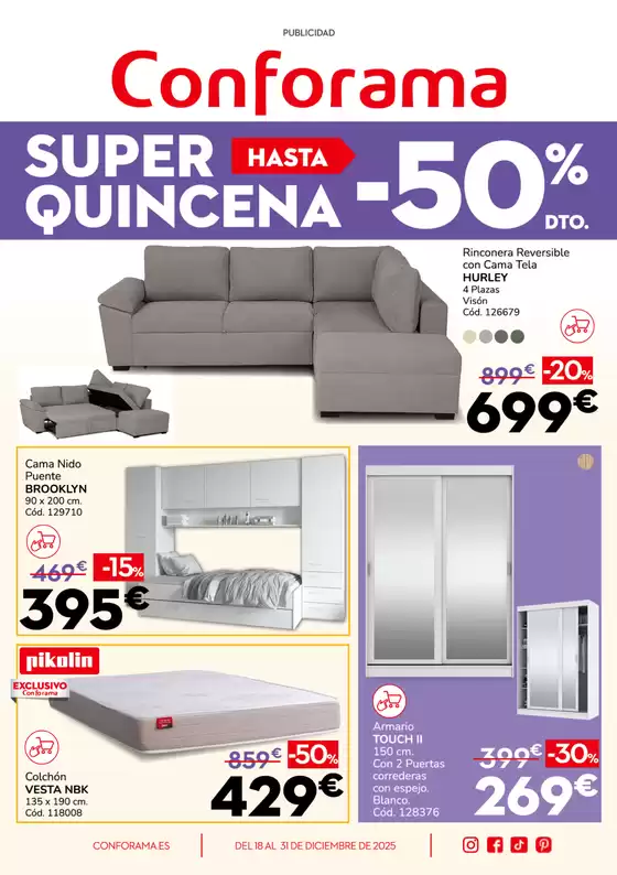 Catálogo Conforama en Granollers | Hasta -50% Dto | 2025-12-19T00:00:00.000Z - 2025-12-31T00:00:00.000Z