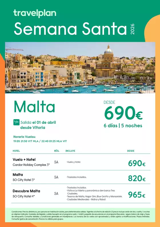Catálogo Travelplan en Madrid | Travelplan MALTA | 2025-12-23T00:00:00.000Z - 2026-04-01T00:00:00.000Z