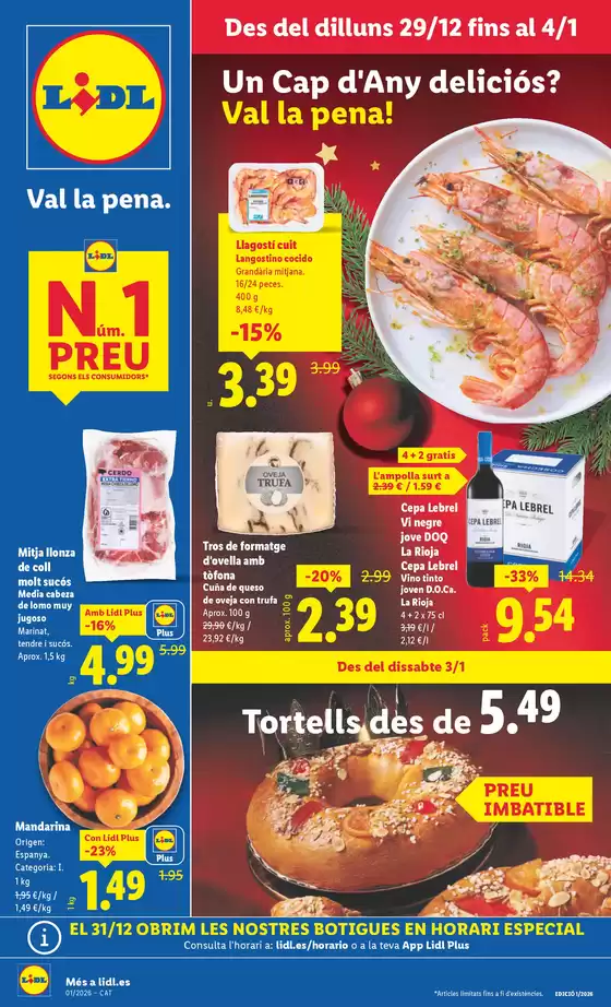 Catálogo Lidl en Terrassa | № 1 PRECIO - Ofertas válidas del 29/12/2025 al 04/01/2026 | 2025-12-29T00:00:00.000Z - 2026-01-04T00:00:00.000Z