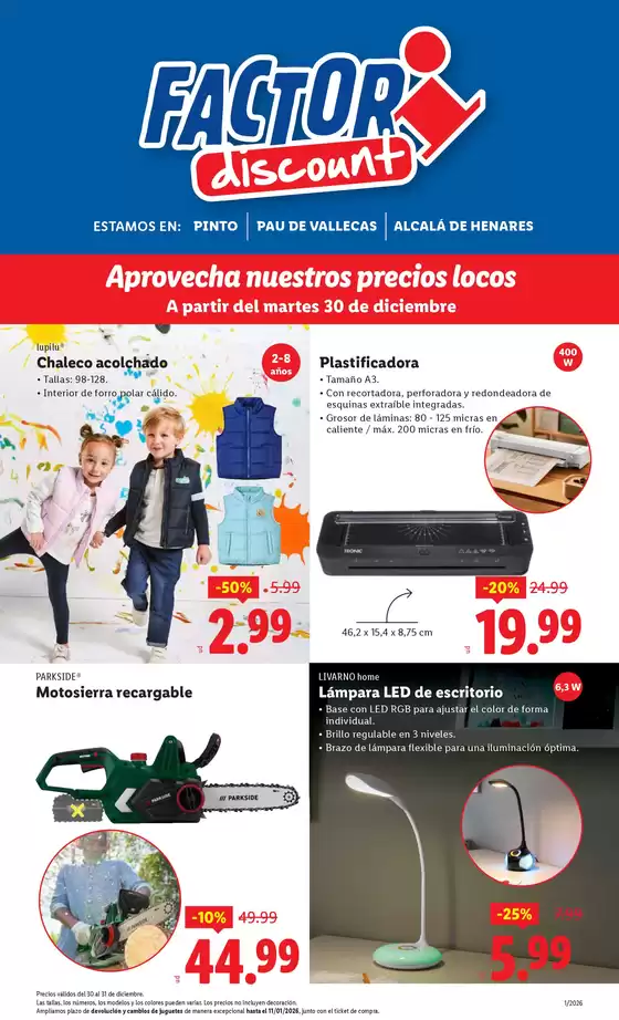 Catálogo FACTORI discount en Valldemossa | Factori discount - Ofertas válidas del 30/12/2025 al 02/01/2026 | 2025-12-30T00:00:00.000Z - 2026-01-02T00:00:00.000Z