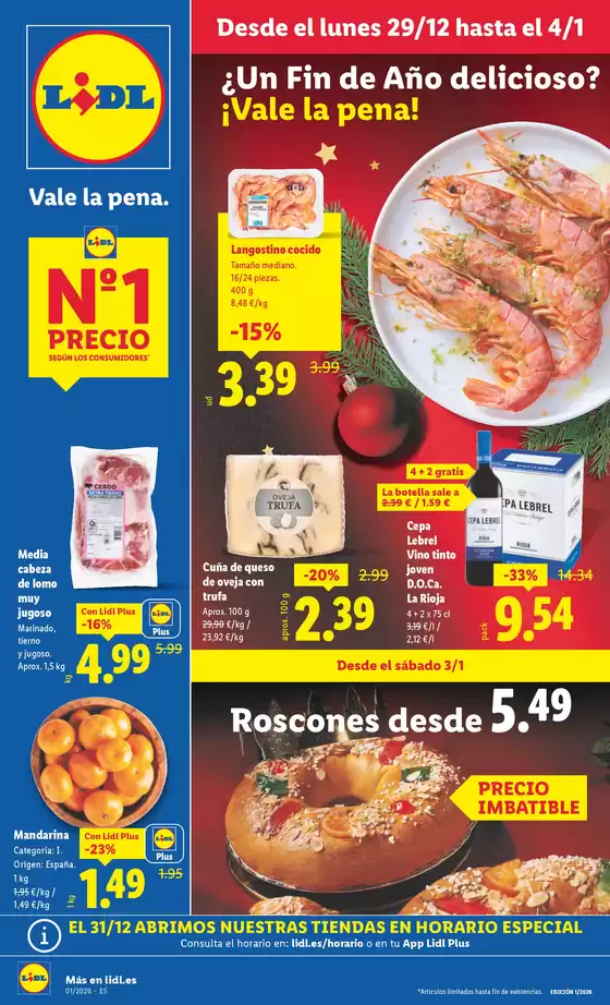 Catálogo Lidl en Chauchina | № 1 PRECIO - Ofertas válidas del 29/12/2025 al 04/01/2026 | 2025-12-29T00:00:00.000Z - 2026-01-04T00:00:00.000Z