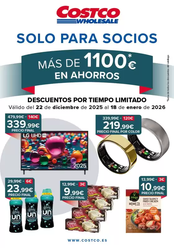 Catálogo Costco en Outeiro de Rei | Válido Del 22 De Diciembre De 2025 Al 18 De Enero De 2026 | 2025-12-23T00:00:00.000Z - 2026-01-18T00:00:00.000Z