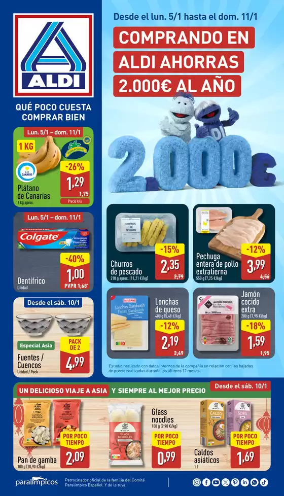 Catálogo ALDI en Arrecife | ¡Qué poco cuesta comprar bien! | 2026-01-05T00:00:00.000Z - 2026-01-11T00:00:00.000Z
