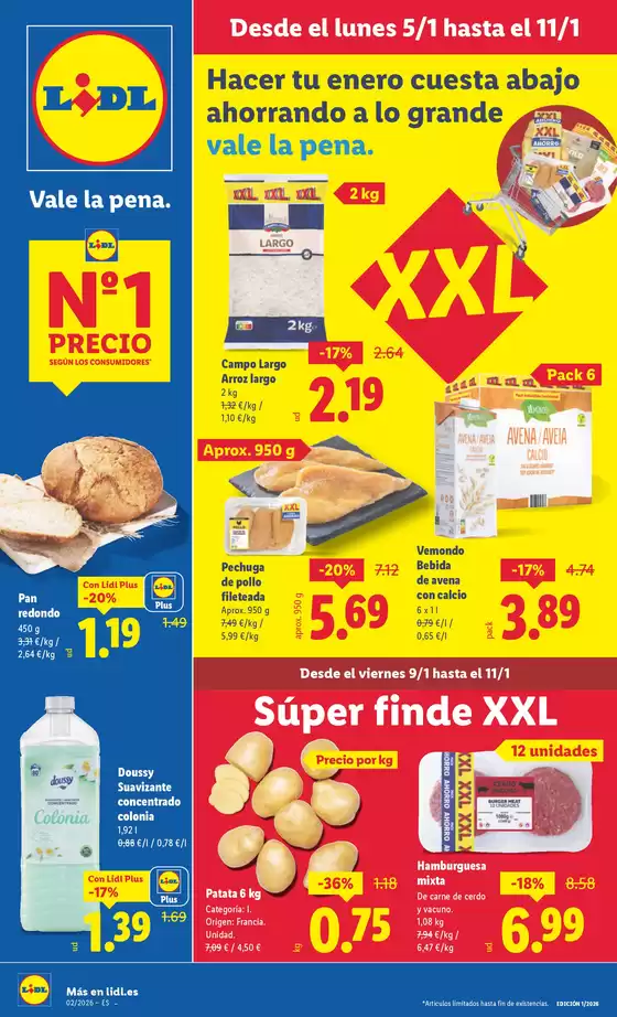 Catálogo Lidl en Escorial | № 1 PRECIO - Ofertas válidas del 05/01/2026 al 11/01/2026 | 2026-01-05T00:00:00.000Z - 2026-01-11T00:00:00.000Z