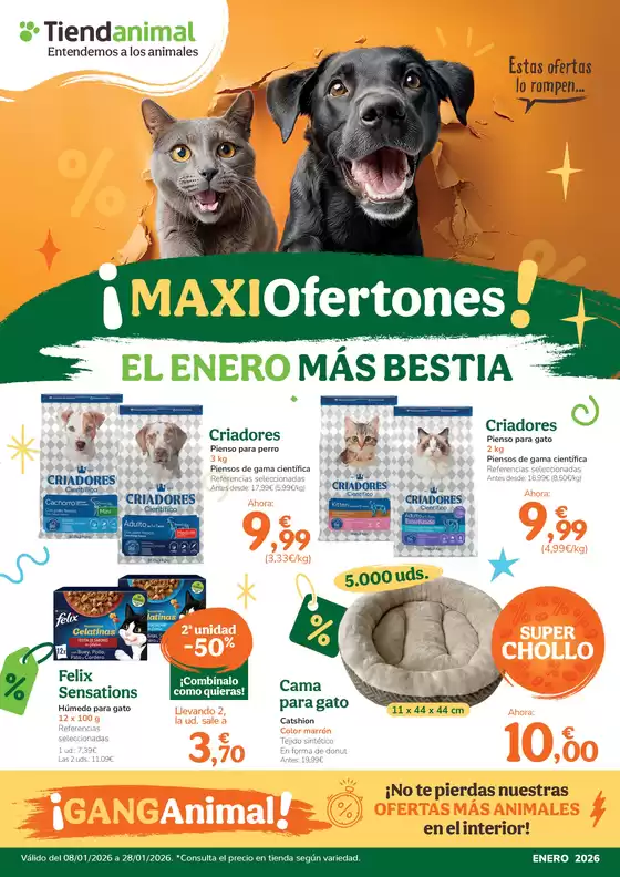 Catálogo Tiendanimal |  ¡MaxiOfertones! | 2026-01-08T00:00:00.000Z - 2026-01-28T00:00:00.000Z