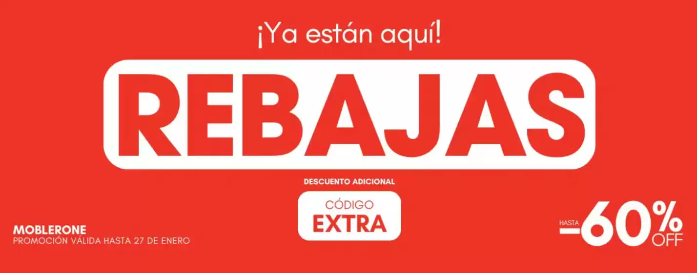 Catálogo Moblerone | Rebajas | 2026-01-06T00:00:00.000Z - 2026-01-27T00:00:00.000Z