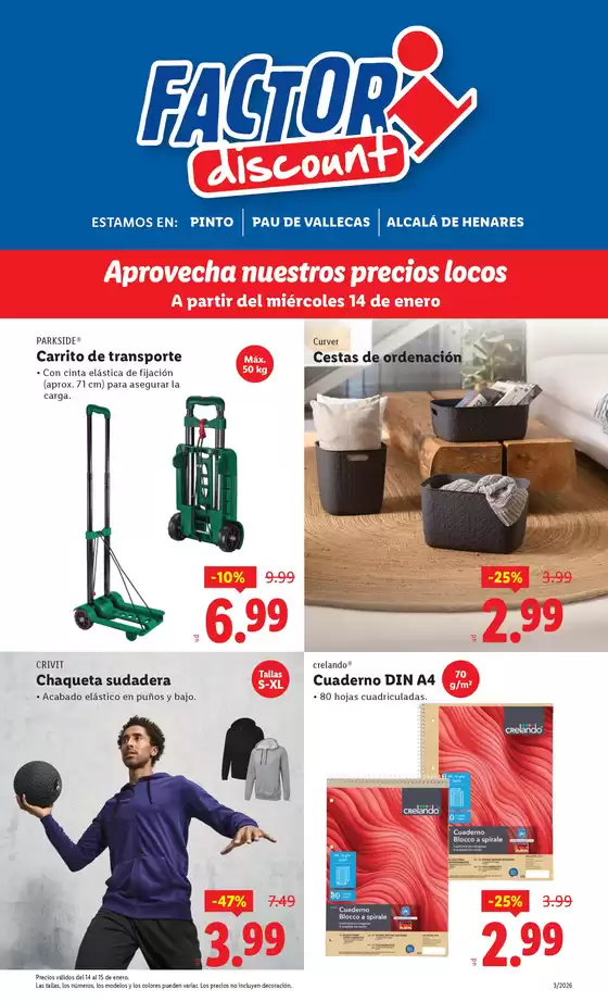 Catálogo FACTORI discount en Gabias | Factori discount - Ofertas válidas del 14/01 al 19/01 | 2026-01-14T00:00:00.000Z - 2026-01-19T00:00:00.000Z