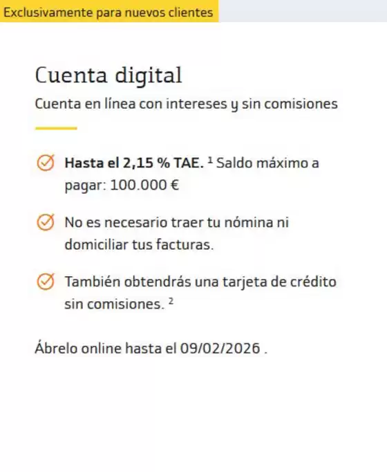 Catálogo Bankinter en Hernani | Cuenta Digital | 2026-01-12T00:00:00.000Z - 2026-02-09T00:00:00.000Z
