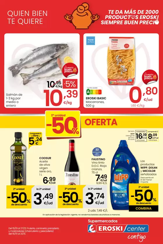 Catálogo Eroski en Quart de Poblet | Más de 2000 productos EROSKI siempre a buen precio EROSKI CENTER | 2026-01-15T00:00:00.000Z - 2026-01-27T00:00:00.000Z